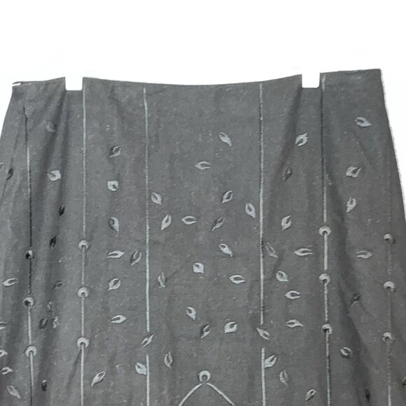 Talbots Womens Skirt 14 Black Wool Maxi Embroidered Lined Gothic Cottagecore - Picture 8 of 12